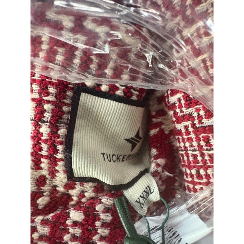 NEW Tuckernuck Kennedy Dress Cranberry Houndstooth Check Red XXXL NWT - Picture 6 of 6